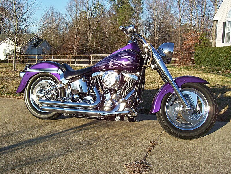 Purple Custom Chopper Motorcycle — Calm