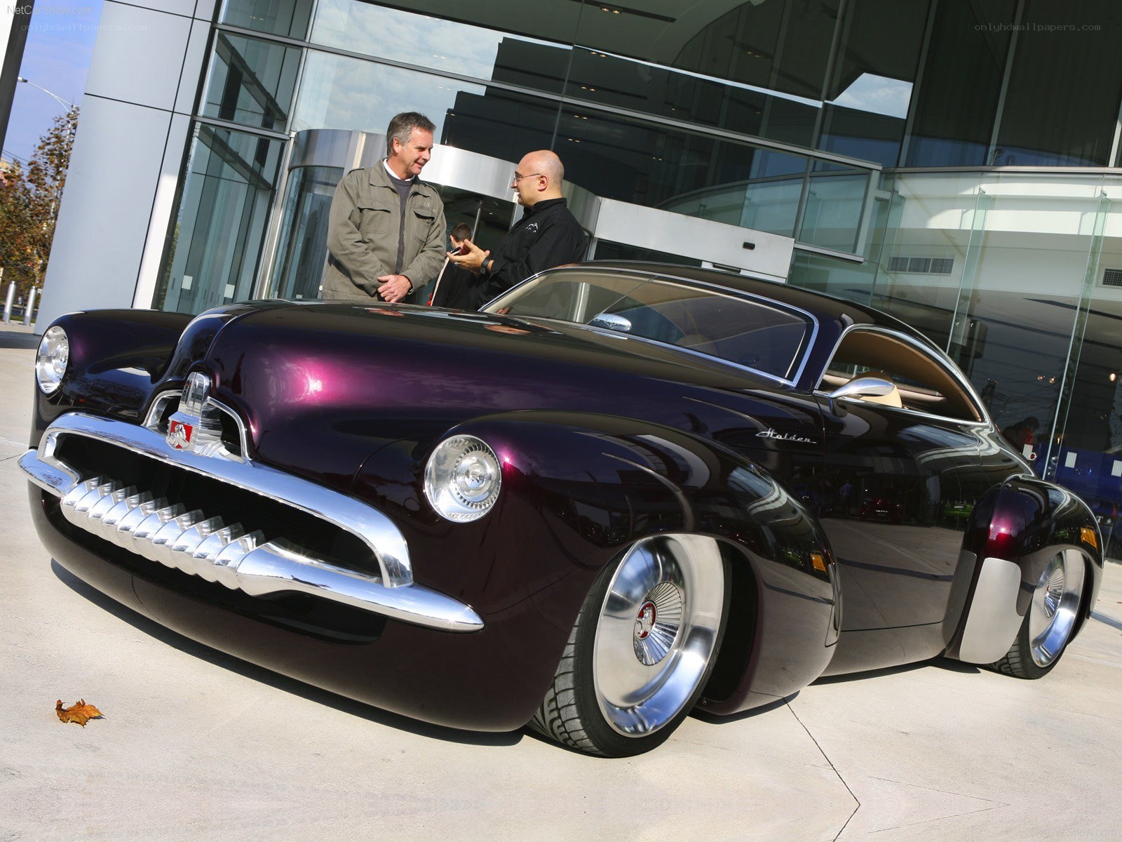 Purple custom classic car