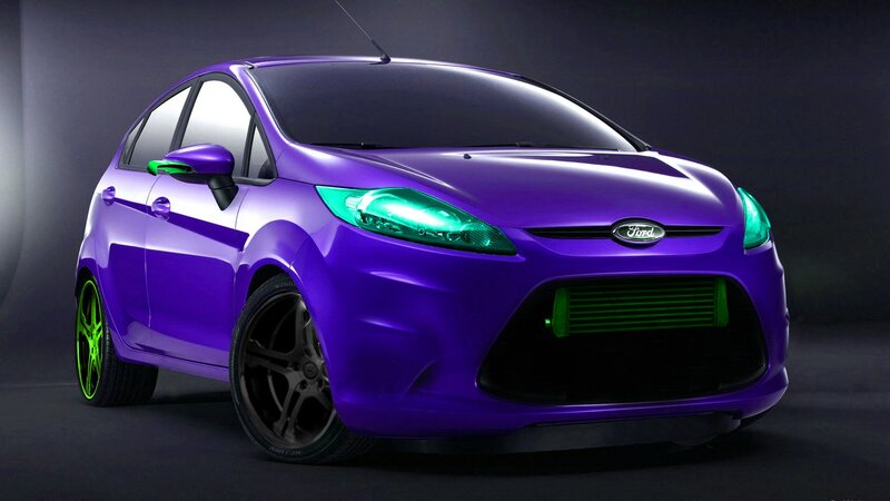 purple custom ford fiesta