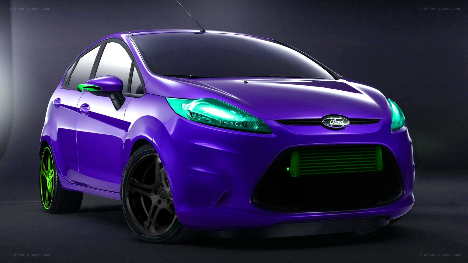 purple custom ford fiesta