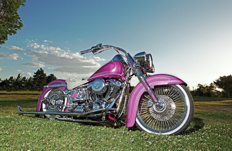 Purple Custom Motorcycle — Serene, Afternoon