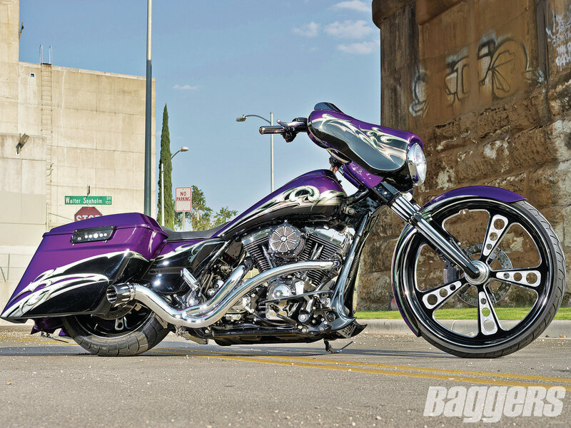 Purple Custom Motorcycle — Urban