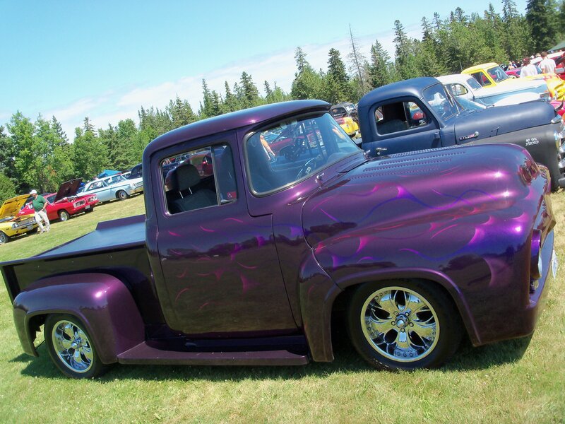Purple custom pickup truck