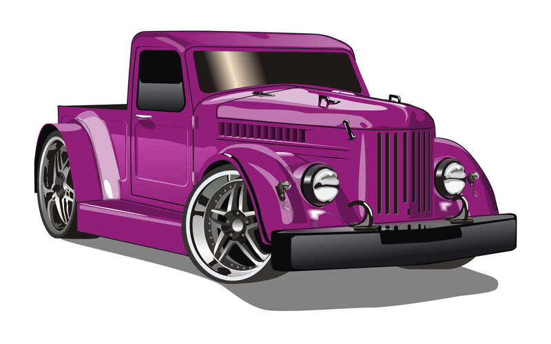 Purple Custom Pickup Truck — Vibrant