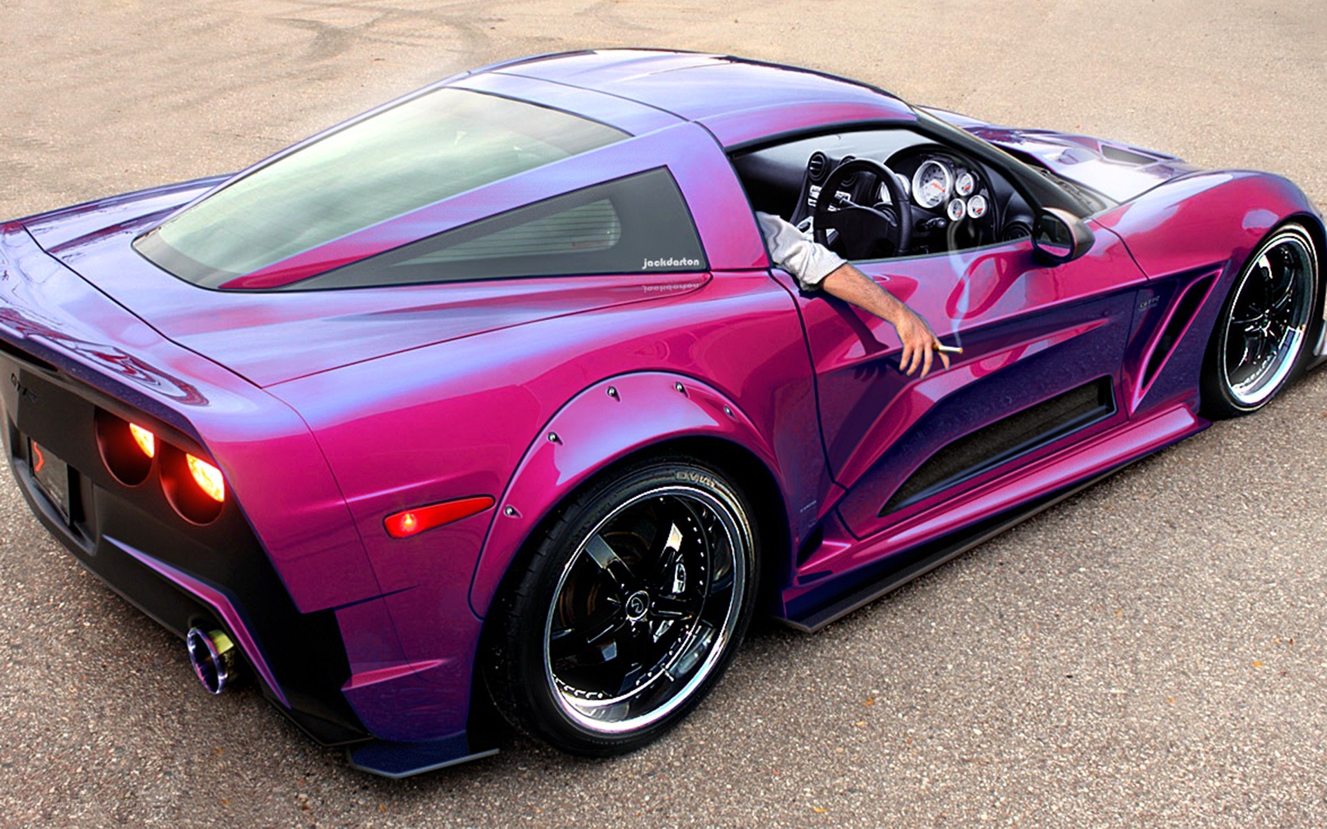 purple custom sports car