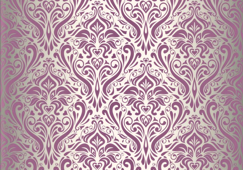 Purple Damask Pattern — Ornate, Vector Art, Swirls