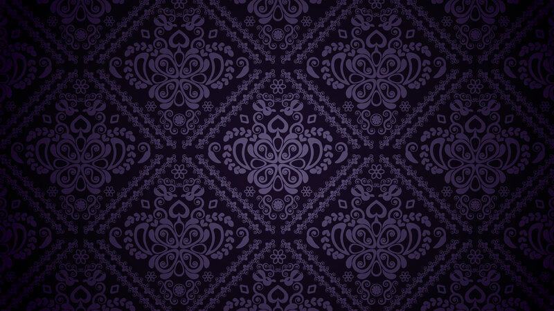 Purple Damask Pattern — Ornate, Vector Art