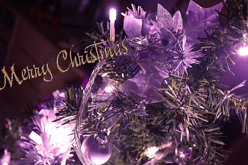 Purple-decorated Christmas Tree — Purple