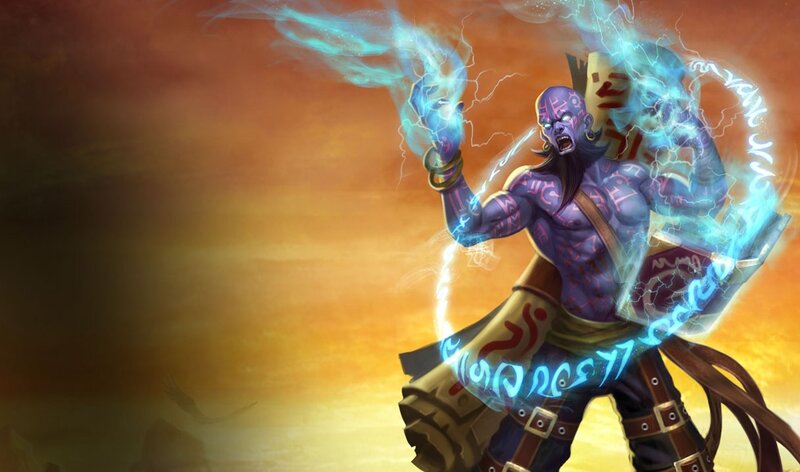 purple demon casting lightning