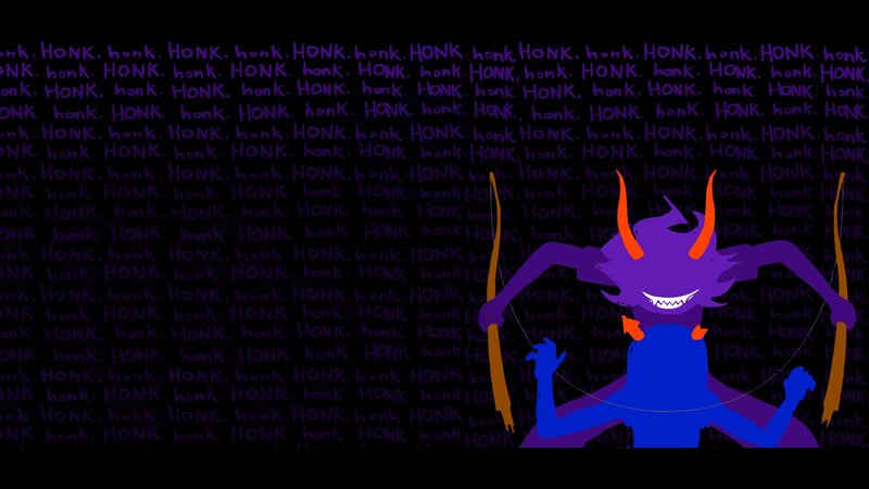 Purple demon with bows