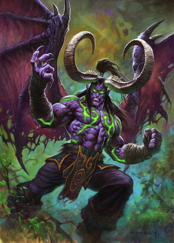 Purple Demon with Horns — Dramatic, Digital Art