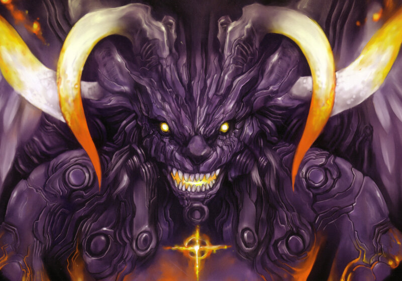 Purple Demon with Horns — Dramatic, Menacing