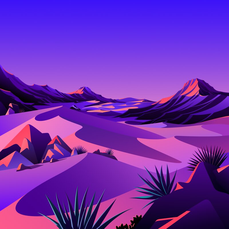 Purple Desert Landscape — Serene