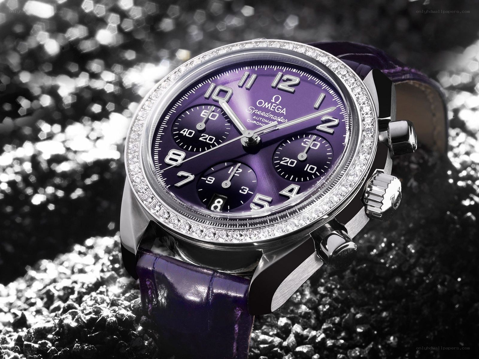purple diamond watch