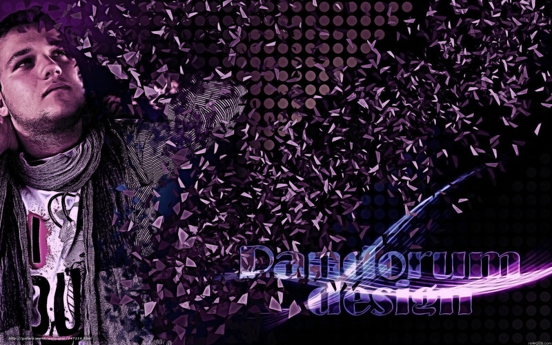 Purple digital art with man