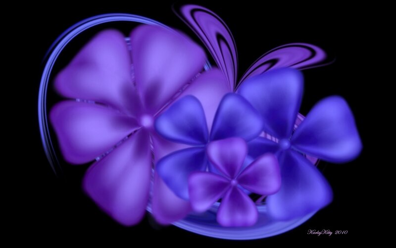 Purple Digital Flowers — Dreamy