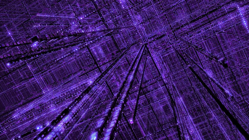 purple digital grid tunnel