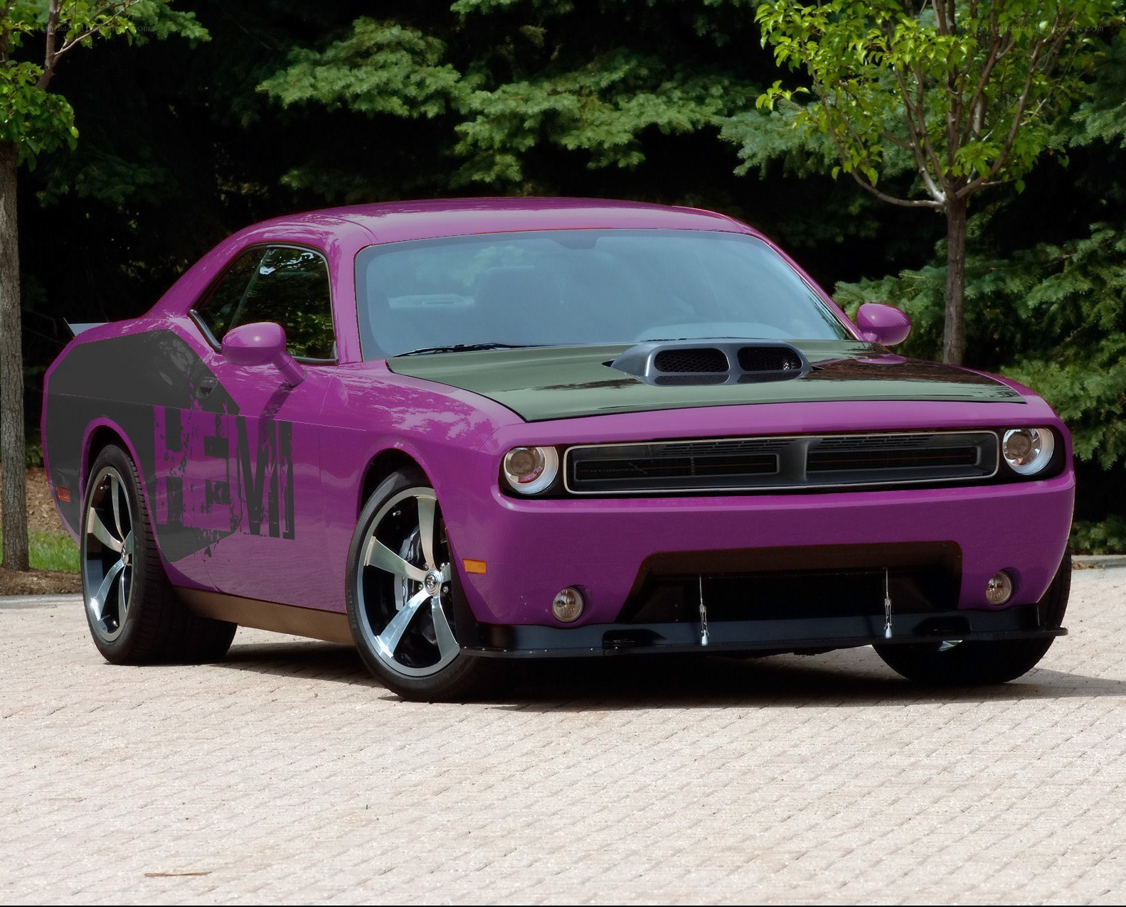 Purple Dodge Challenger muscle car