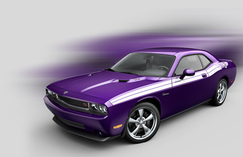 Purple Dodge Challenger muscle car