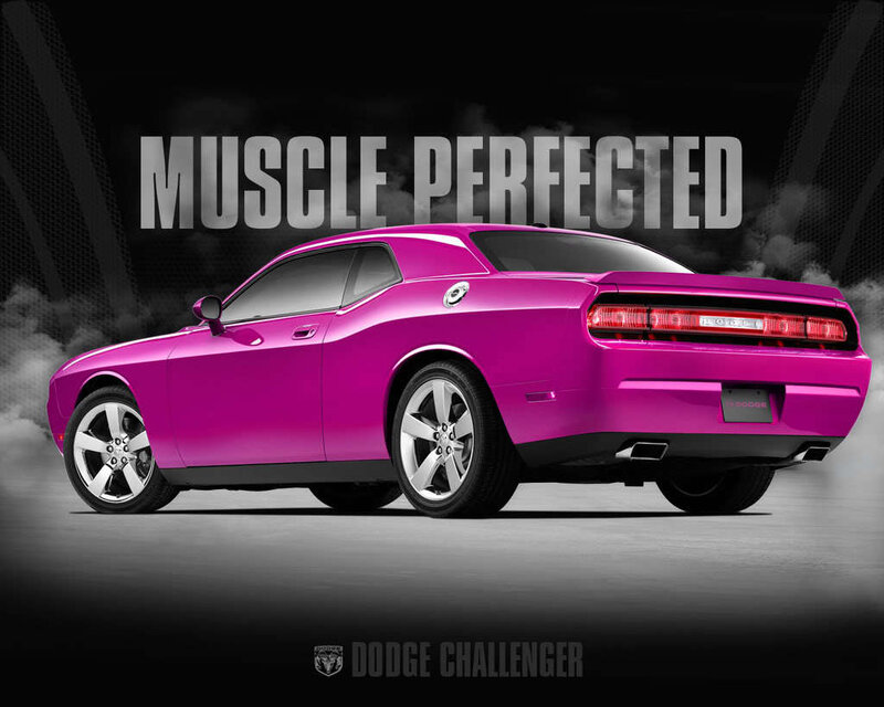 Purple Dodge Challenger muscle car