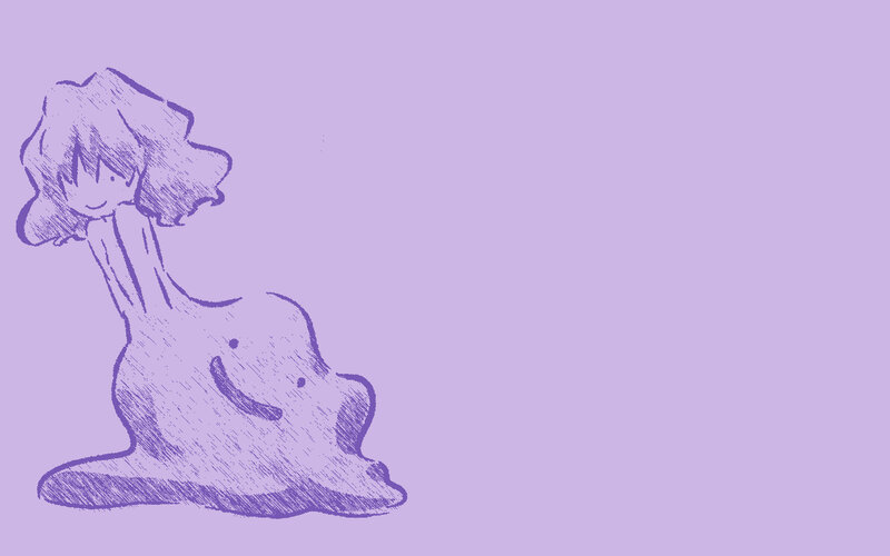 purple doodle of a character