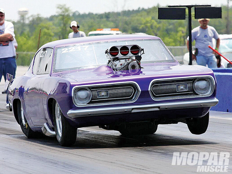 Purple Drag Racing Car — Dynamic