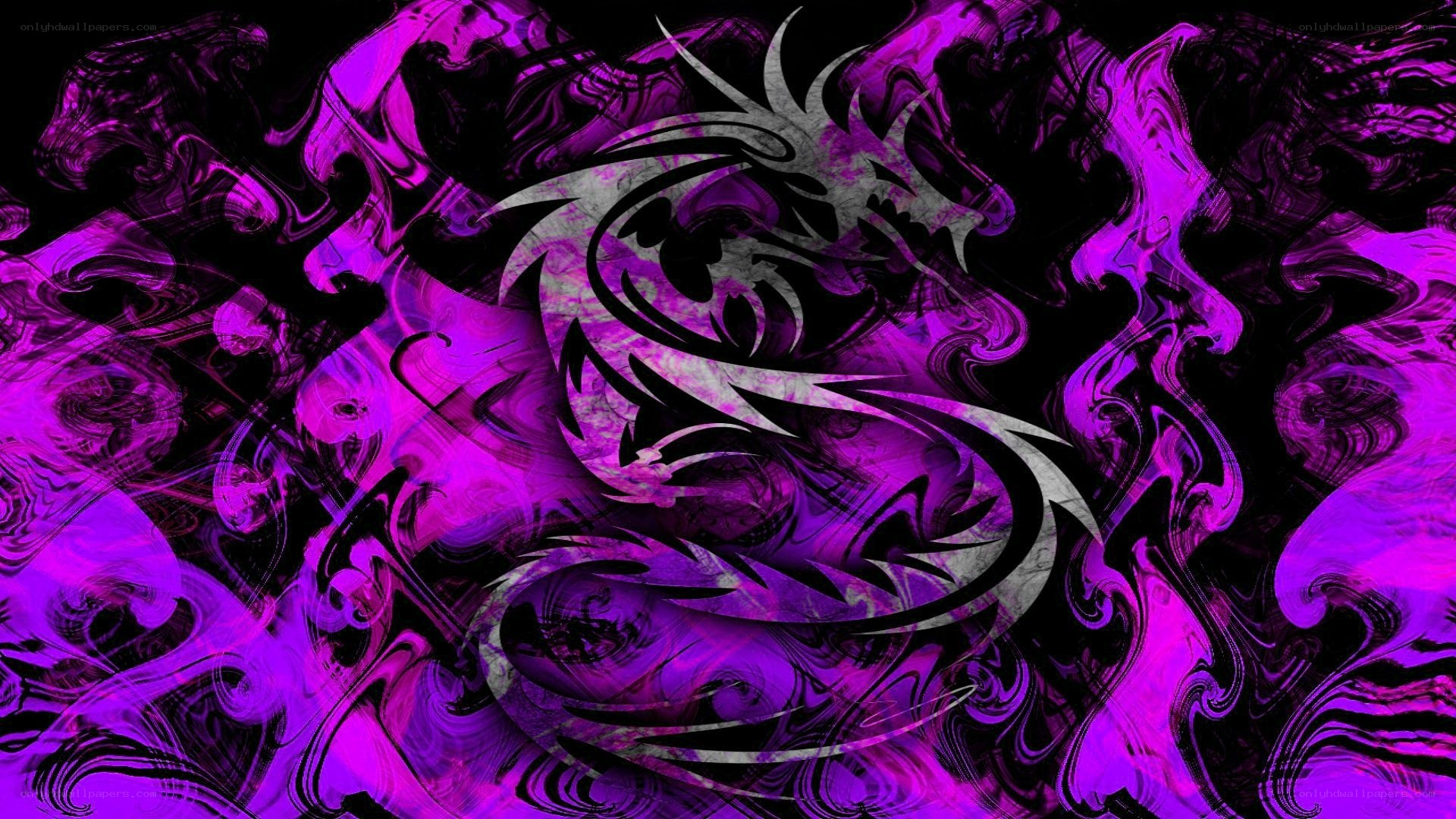 purple dragon abstract art