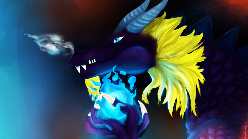 Purple Dragon Breathing Fire