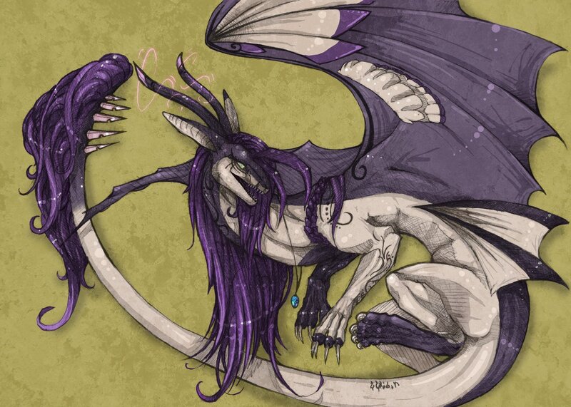 purple dragon creature