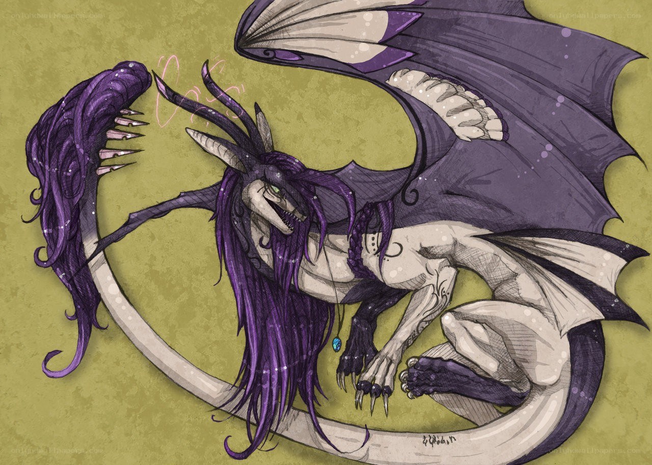 purple dragon creature