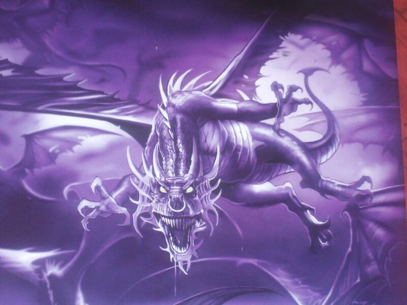 purple dragon fantasy artwork
