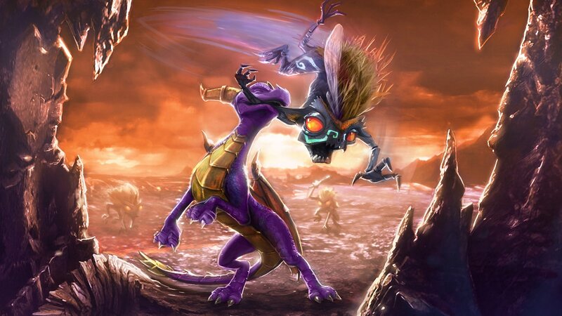Purple Dragon Fighting Insect — Dramatic