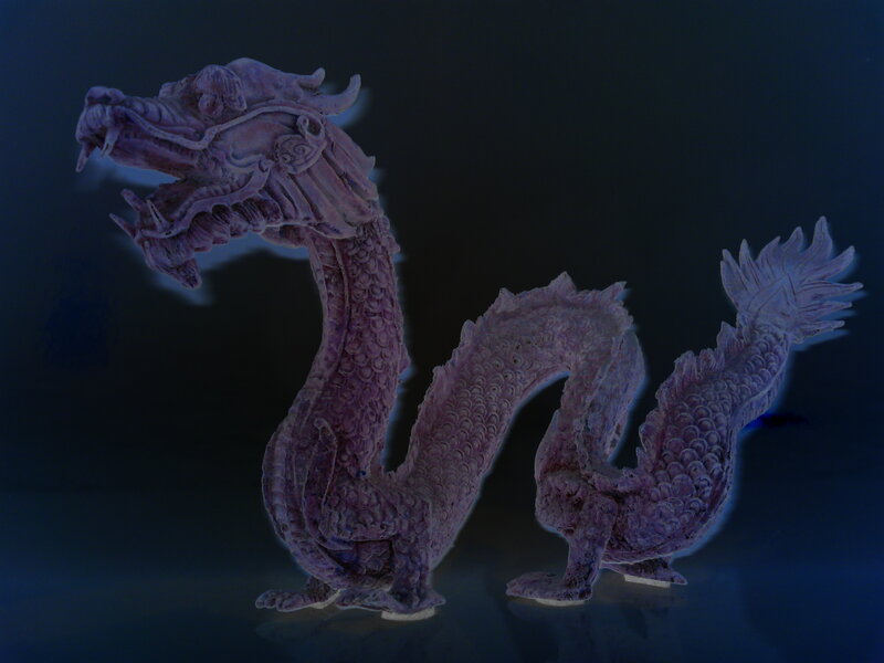 purple dragon figurine