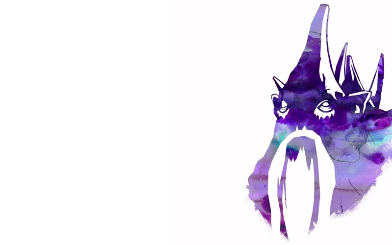 Purple Dragon Head — Dramatic, Digital Art, Horn, Beard, White, Blue