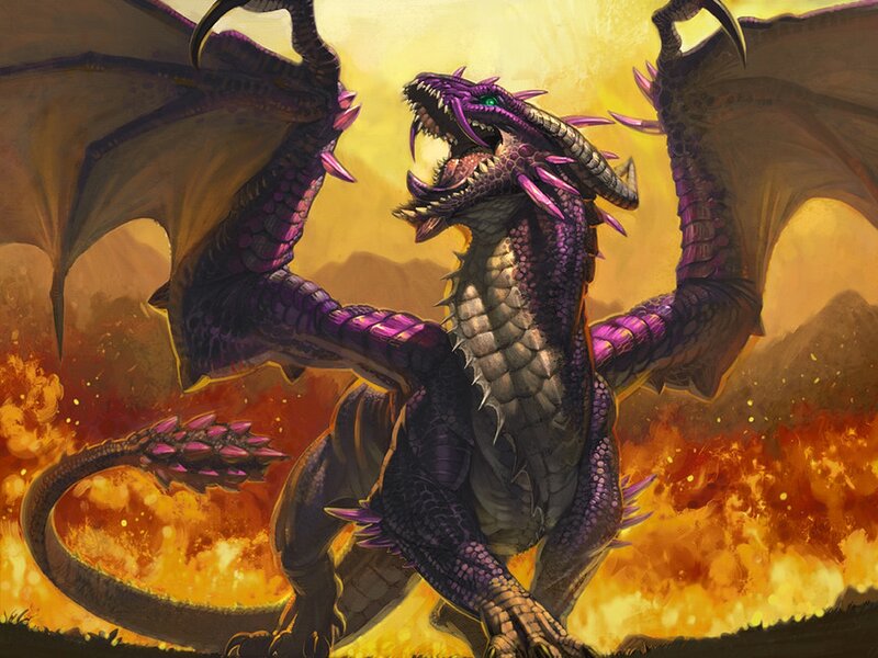 Purple Dragon in Flames