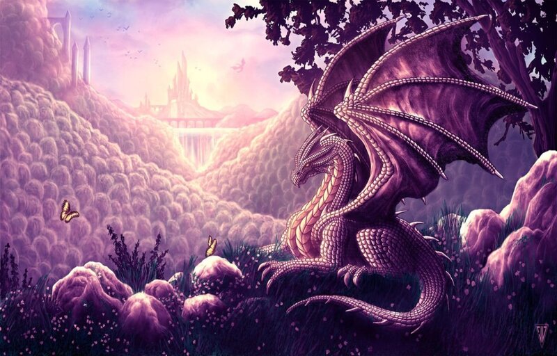 Purple Dragon in Forest