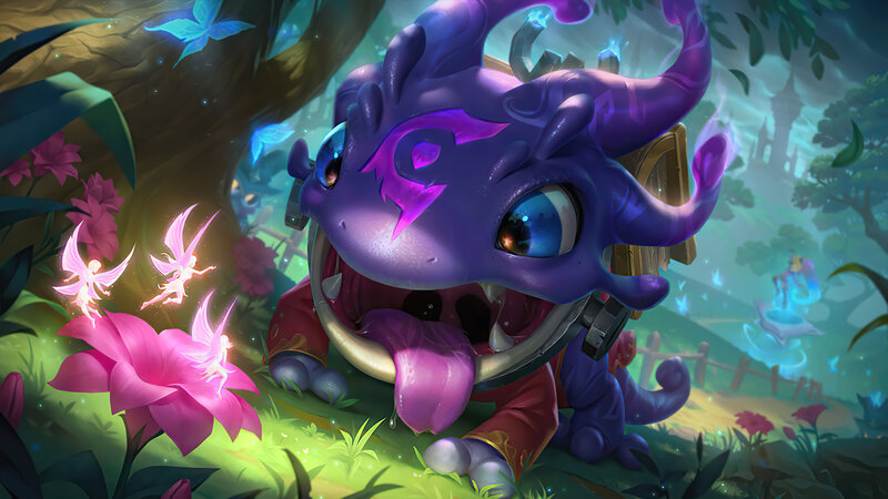 Purple Dragon in Forest — Whimsical