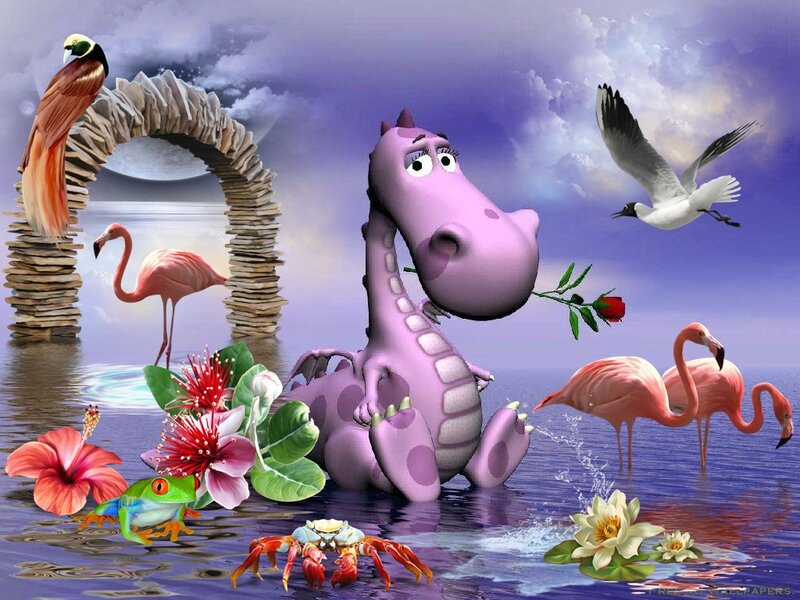 Purple Dragon in Water