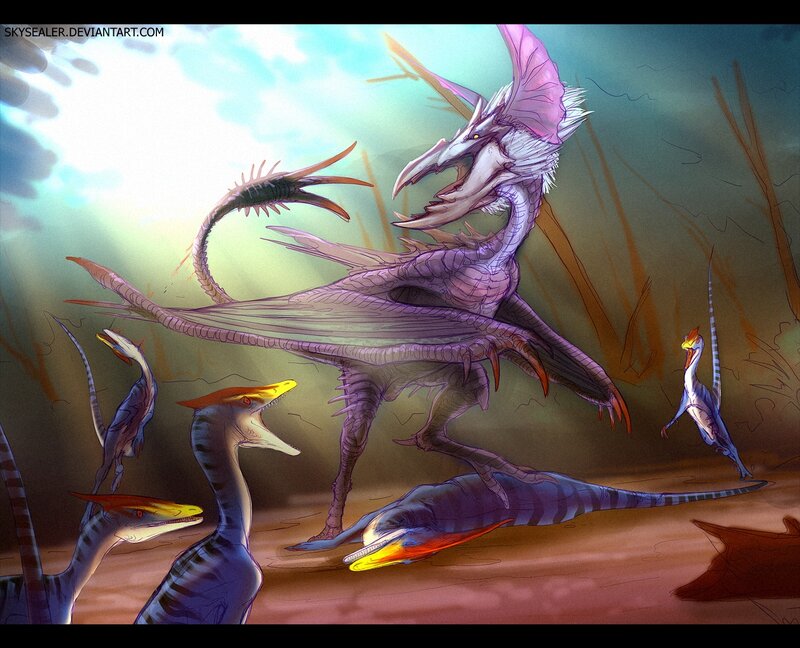 Purple Dragon-like Creature — Dramatic