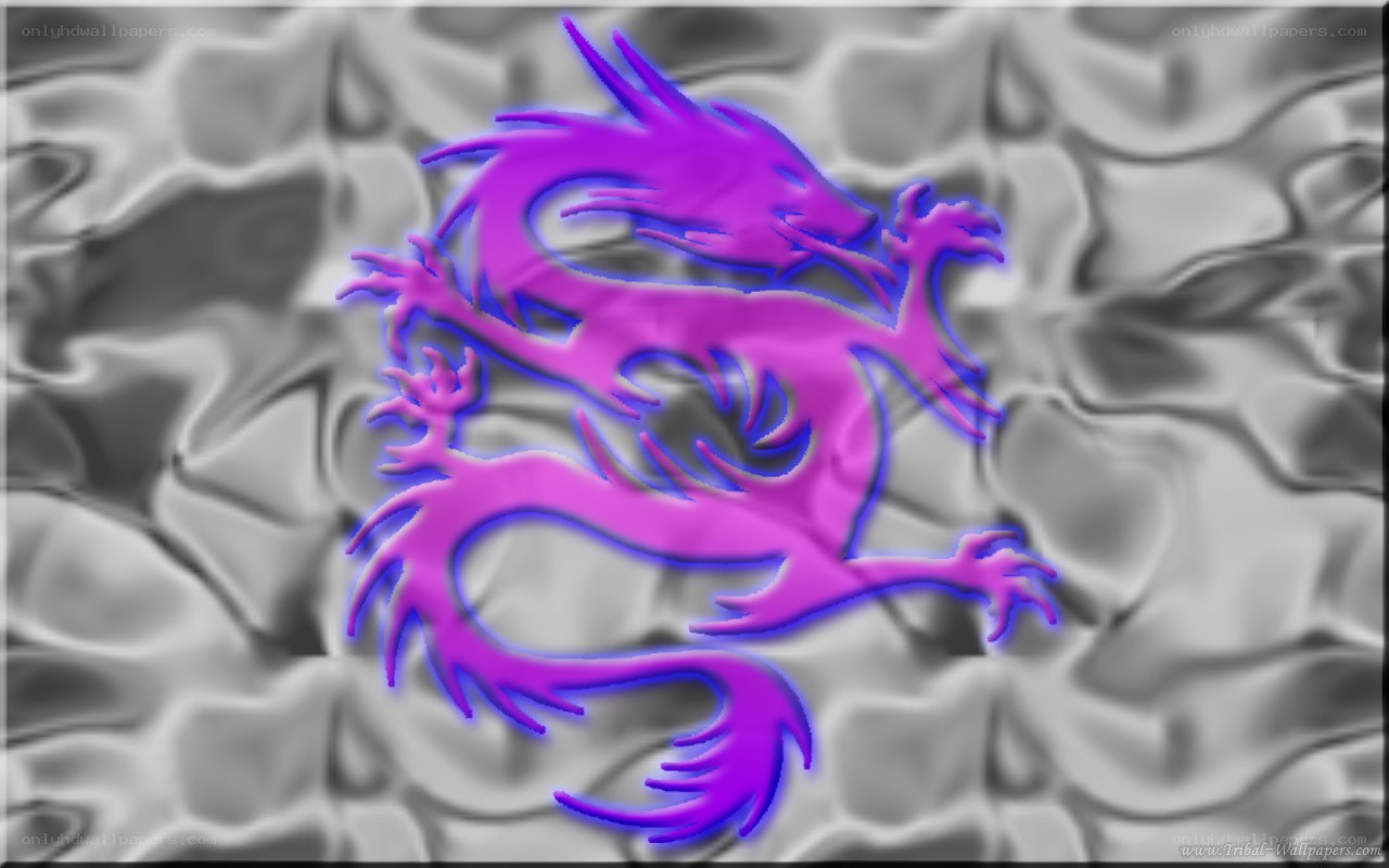 purple dragon on gray background