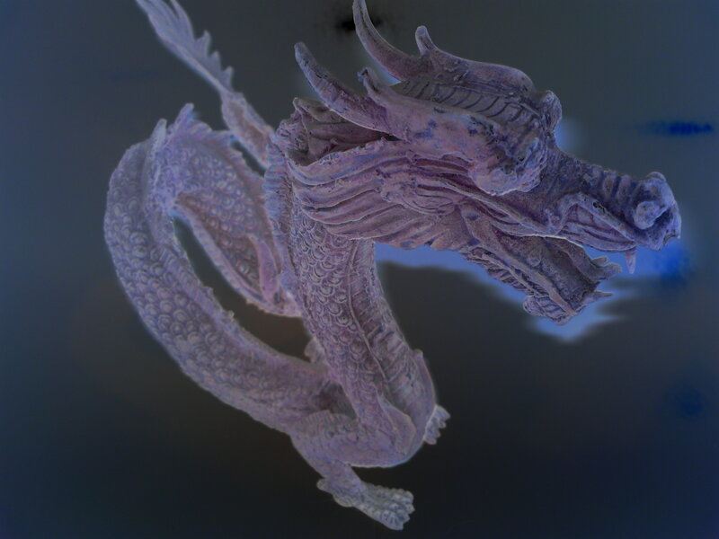 purple dragon sculpture