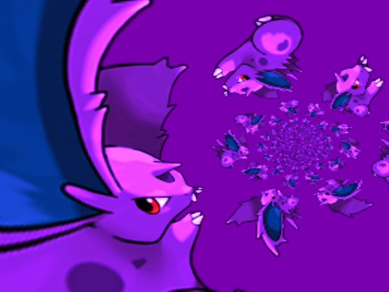 purple dragon with clones