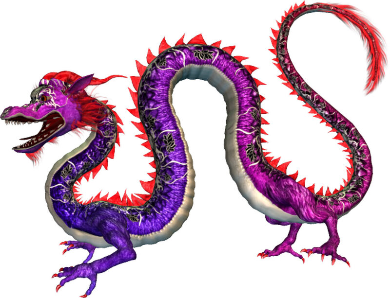 Purple Dragon with Red Spikes