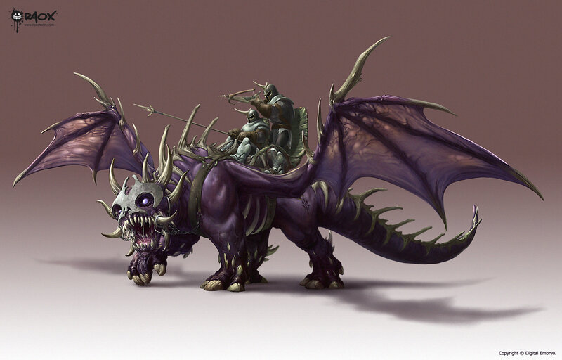 Purple Dragon with Riders