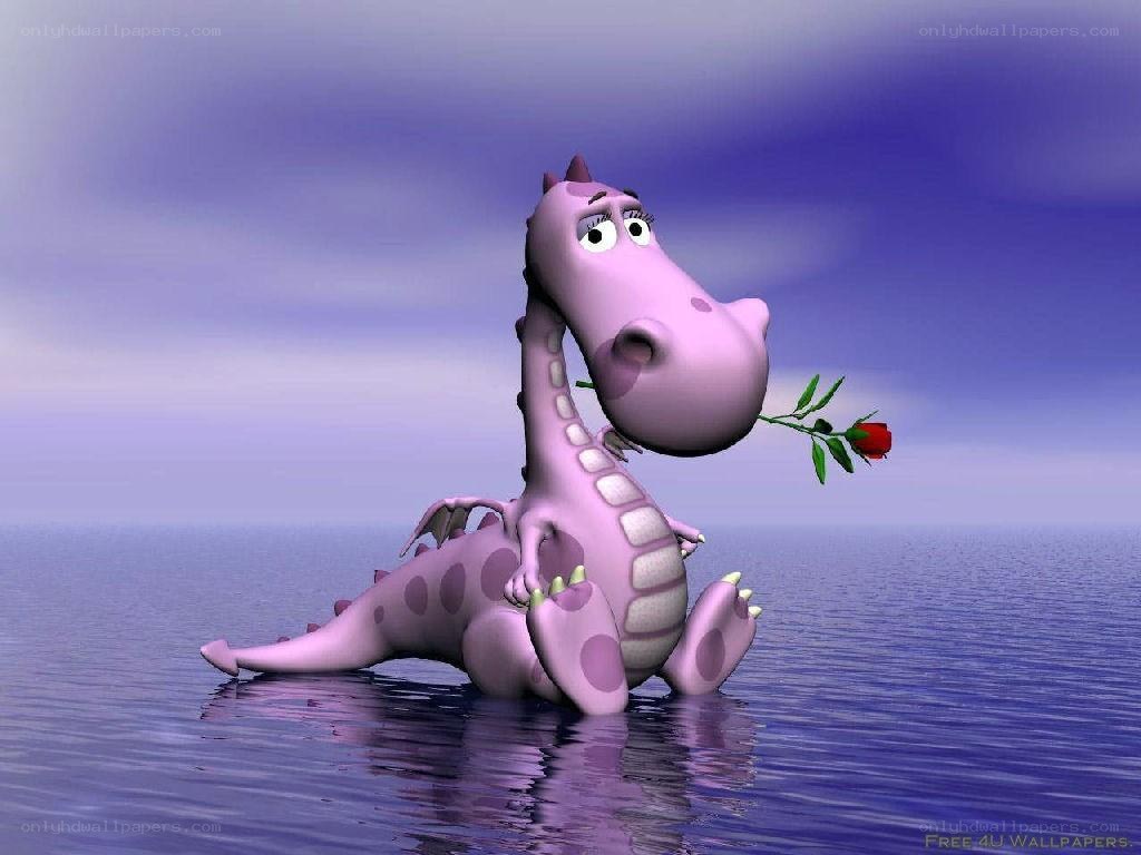 purple dragon with rose