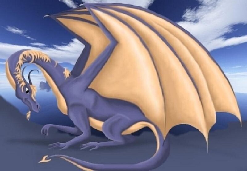 Purple Dragon with Yellow Wings — Serene