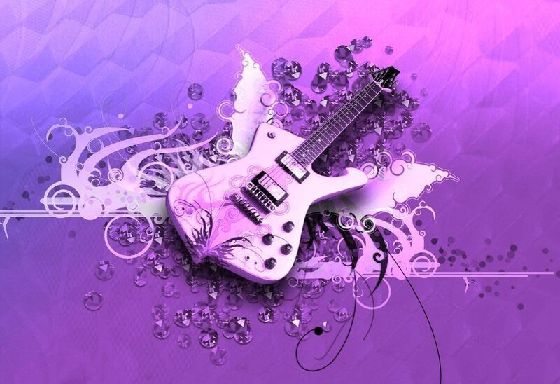 purple electric guitar art