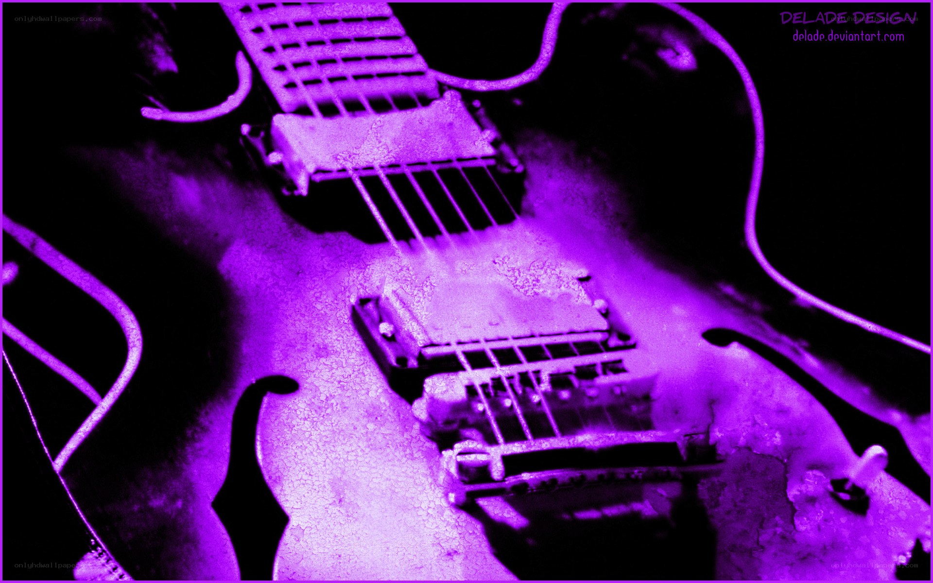 purple electric guitar close-up