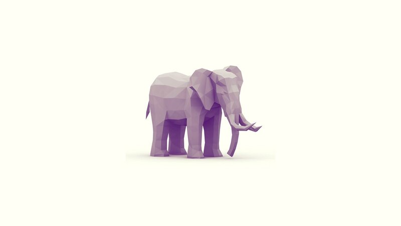 Purple Elephant Sculpture