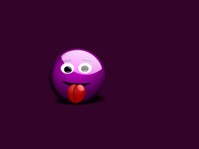 Purple Emoji with Tongue Out